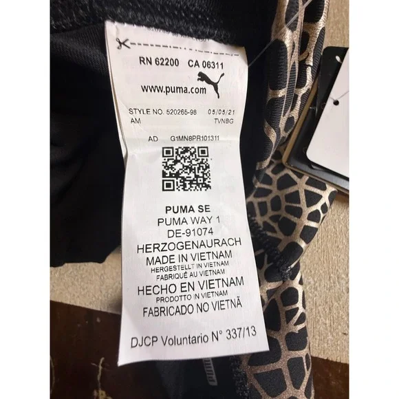 Puma Train PWR Shape 7/8 Leggings Womens Size S Rose Gold Giraffe Print-971 - Picture 6 of 9